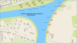 Plattegrond van de aansluitkasten t.b.v. Walstroom