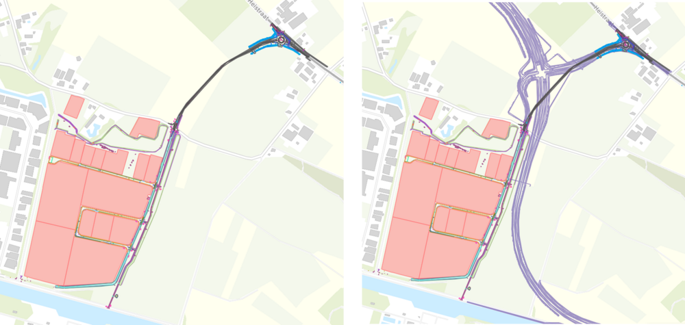 Everdenberg Oost met ontsluiting op de Heistraat en daarnaast met de nieuwe N629.